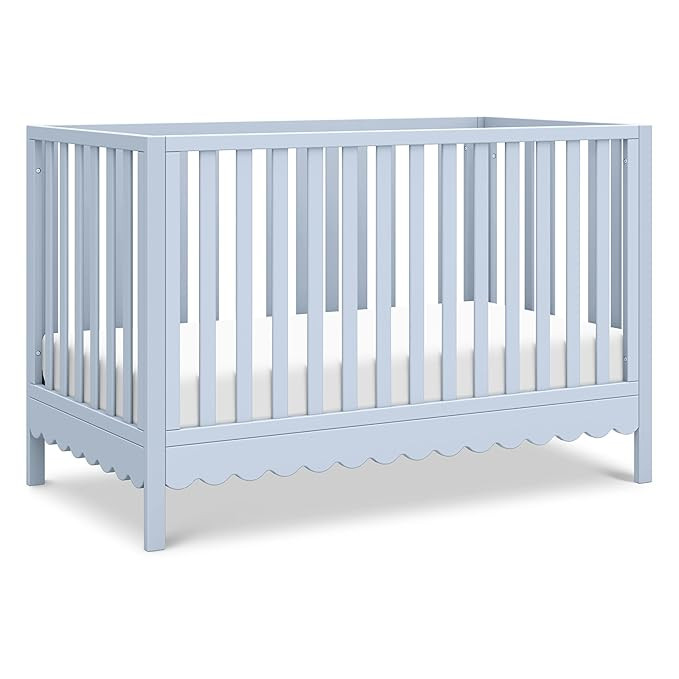 Davinci Sammy Scallop 4-in-1 Convertible Crib in Powder Blue, GREENGUARD Gold Certified | Amazon (US)