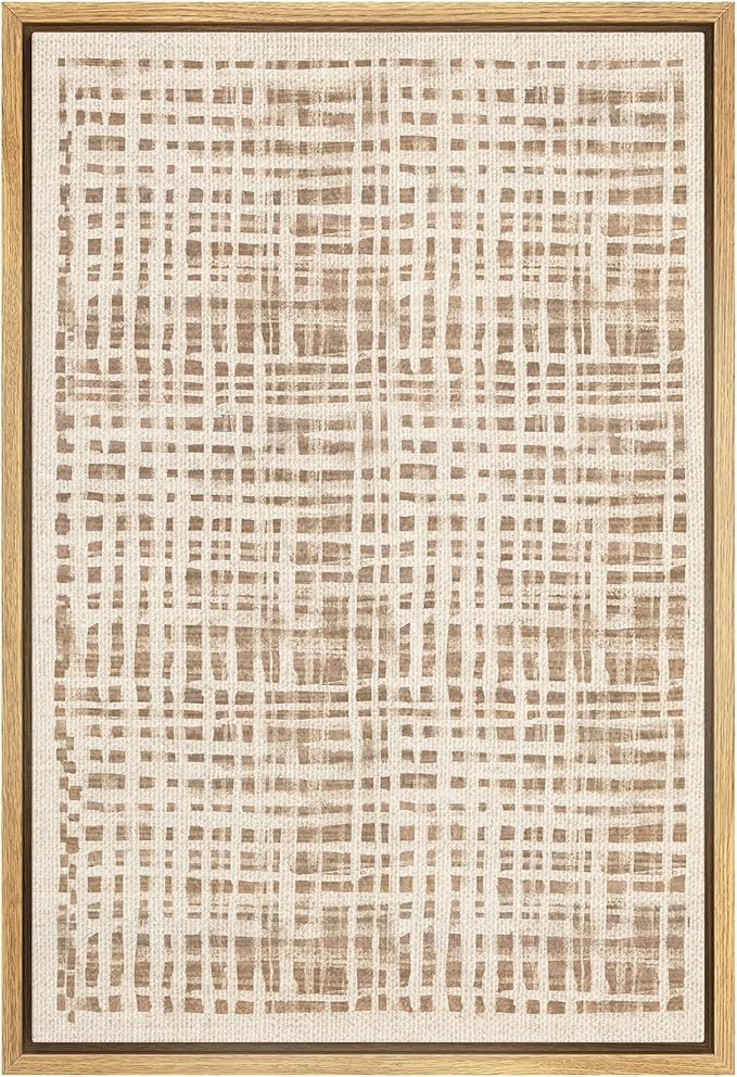 SIGNWIN Framed Canvas Print Wall Art Mid-Century Tan Line Landscape Abstract Shapes Modern Art Re... | Amazon (US)