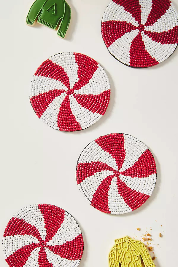 Beaded Candy Coasters, Set of 4 | Anthropologie (US)
