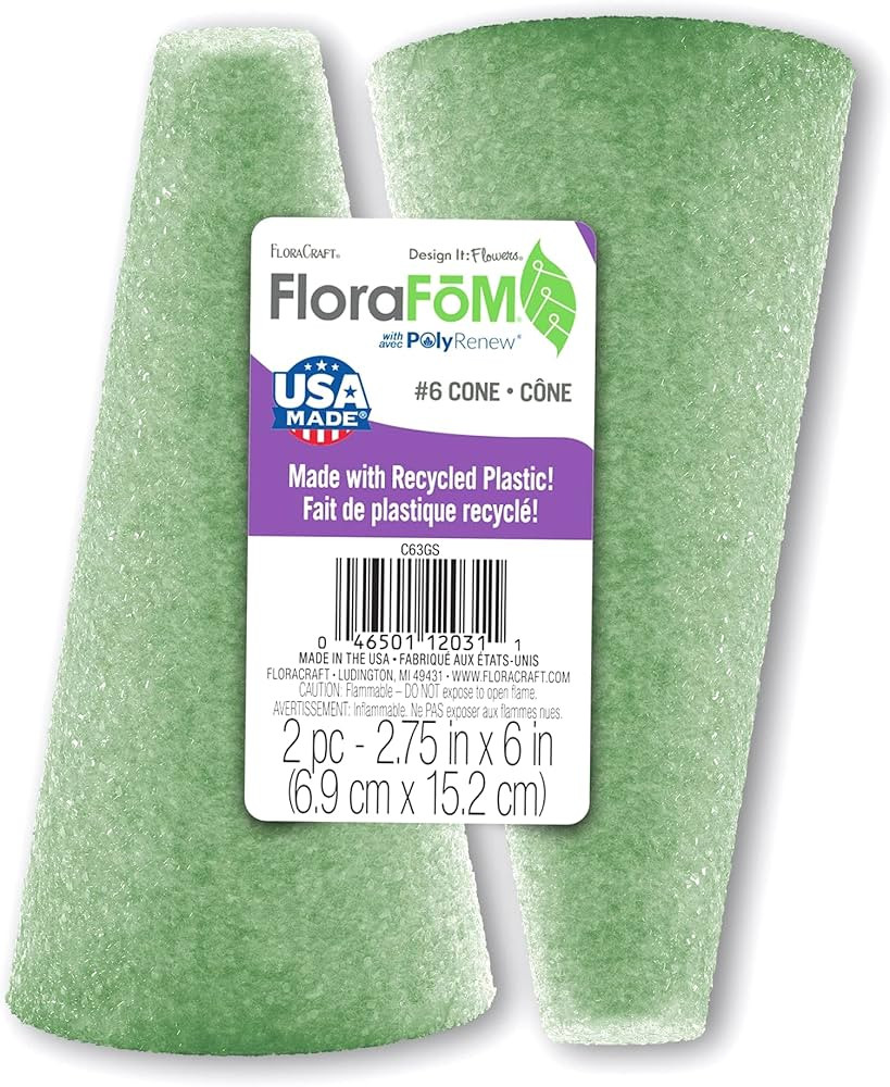 FloraCraft FloraFōM 2 Piece Cone 2.75 Inch x 6 Inch Green | Amazon (US)