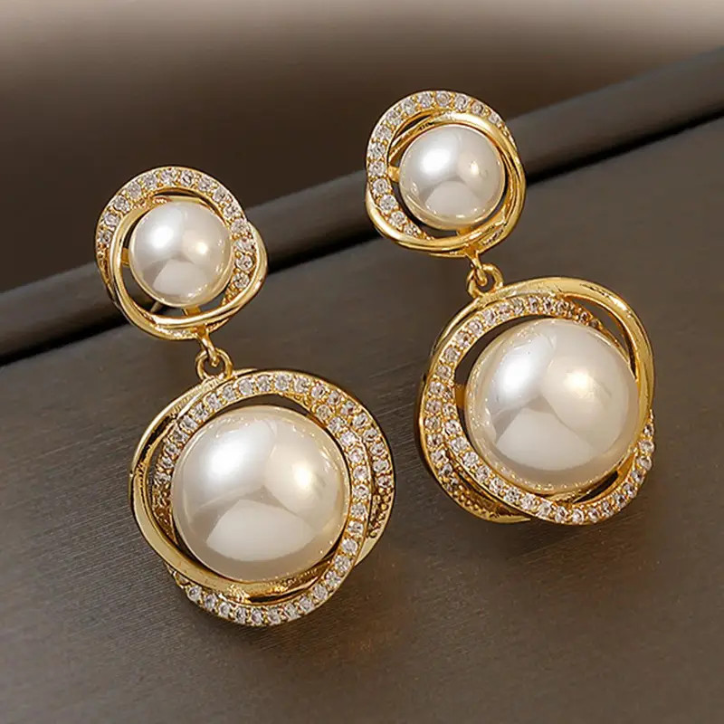 Elegant Style Faux Pearl Earrings, Vintage Pendant Drop Earrings | Temu Affiliate Program