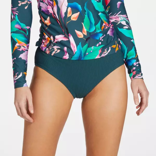 CALIA Women's Ribbed Mid Rise Swim Bottoms | CALIA | CALIA