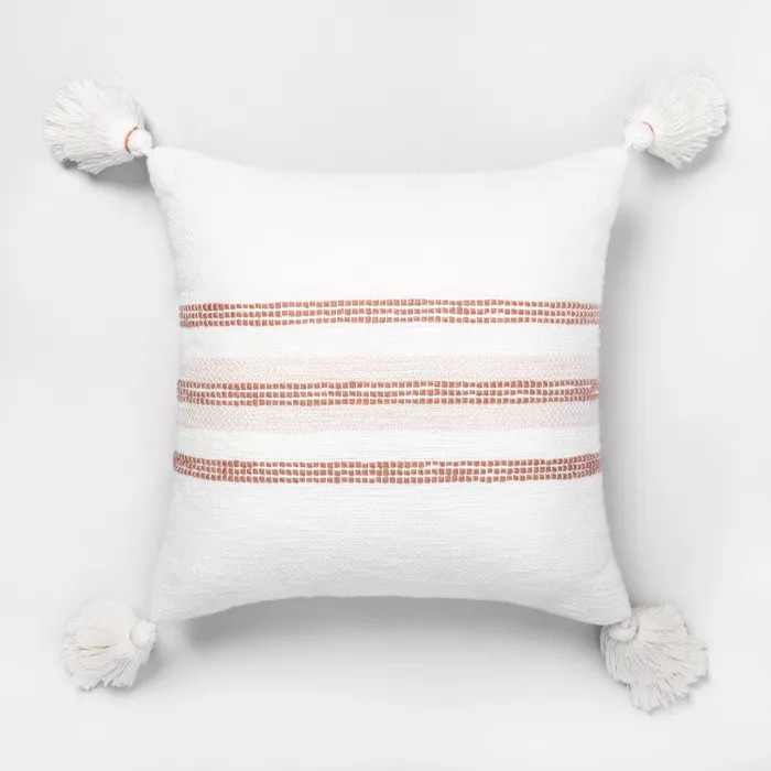 18x18 Center Slub Stripe Throw Pillow - Hearth & Hand™ with Magnolia | Target
