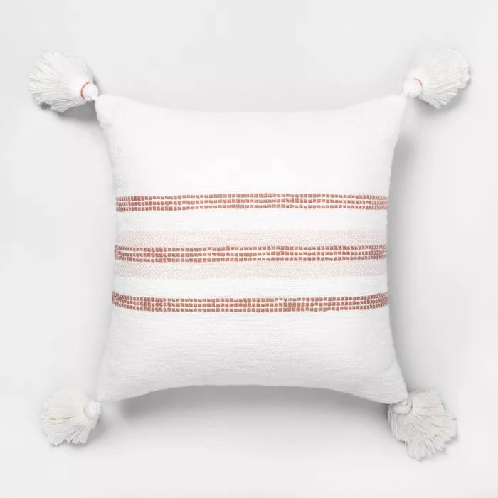 Rose Gold Slub Stripe Throw Pillow - Hearth & Hand™ with Magnolia | Target