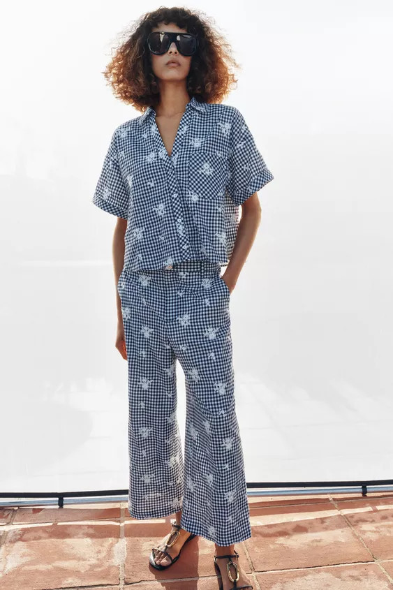 EMBROIDERED PLAID SHIRT | Zara US