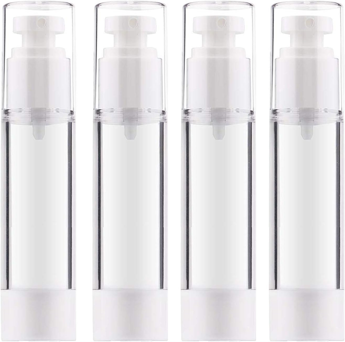 Yalbdopo 4Pcs Airless Pump Bottle | Refillable Empty Clear Travel Lotion Pump Containers/Vacuum P... | Amazon (UK)