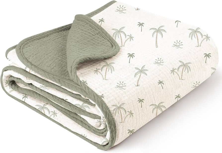 Konssy Muslin Baby Blankets for Boys Girls, 100% Cotton Crib Blanket for Baby Infant Toddler, Sup... | Amazon (US)
