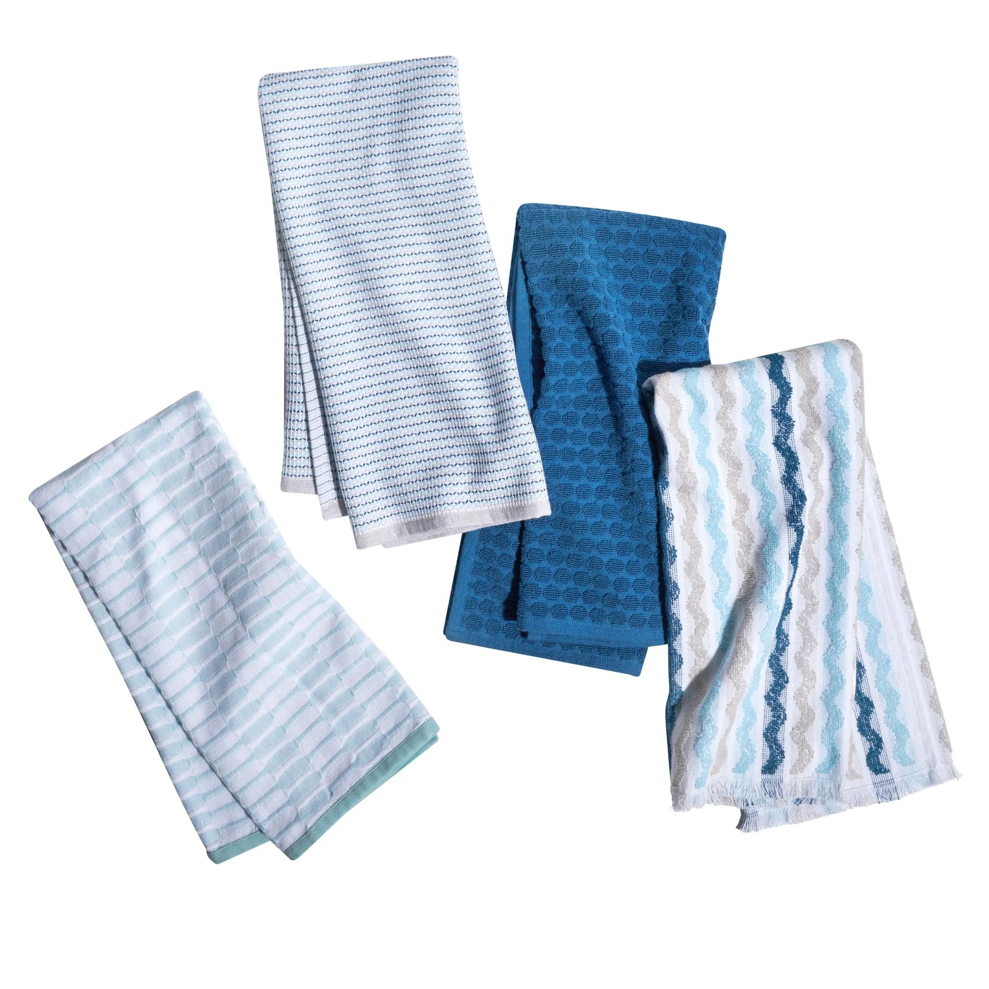 Beautiful Utility Wavy 4-Piece Kitchen Towel Set by Drew Barrymore, Multiple, 30"W x 30"L | Walmart (US)