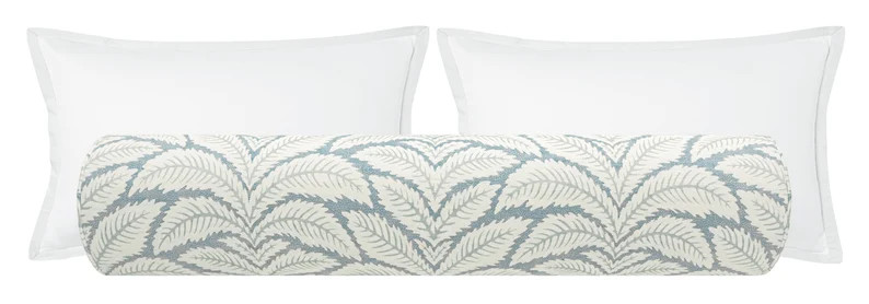 The Bolster : Talavera Linen // Aqua | Brunschwig + fils linen | palm leaf | designer fabric | co... | Etsy (US)