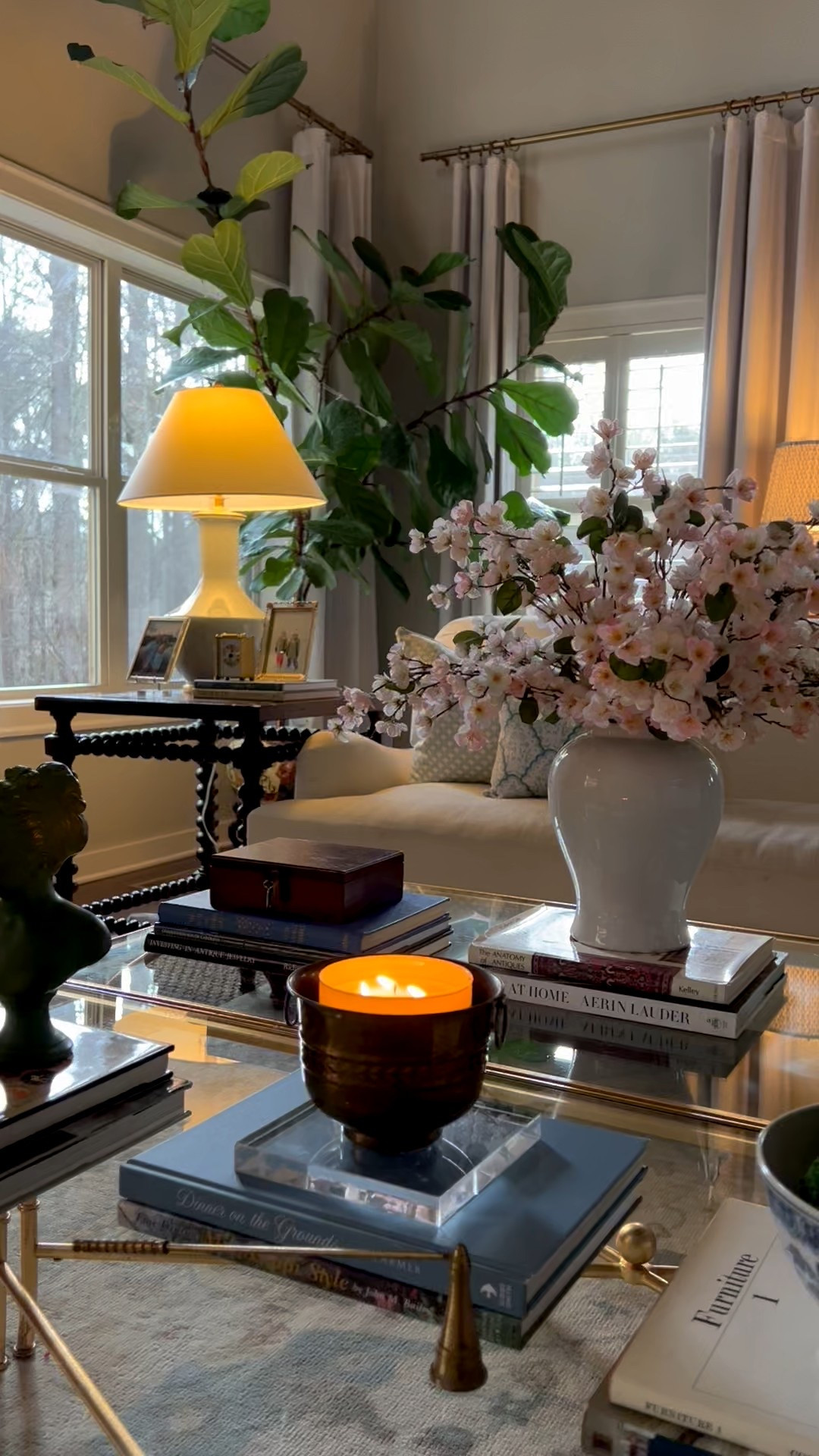 Coffee table decor spring coffee table decor cherry blossom stems home decor 

#LTKHome