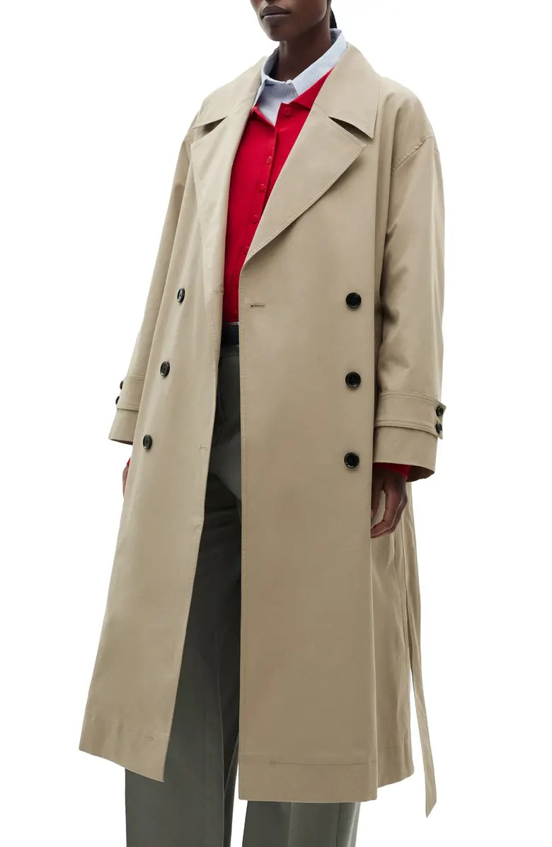 Oversize Tie Waist Double Breasted Trench Coat | Nordstrom