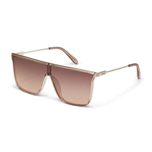 QUAY Nightfall Remixed Non Polarized Shield Sunglasses for Men & Women, Unisex Statement Square Glasses with Brown Fawn UV-Protected Lenses, High End Sunglasses for Daily Use | Amazon (US)
