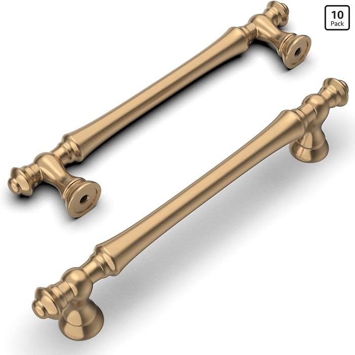 Amerdeco 10 Pack Champagne Bronze Cabinet Pulls 5 Inch(128mm) Hole Center Cabinet Hardware Kitche... | Amazon (US)