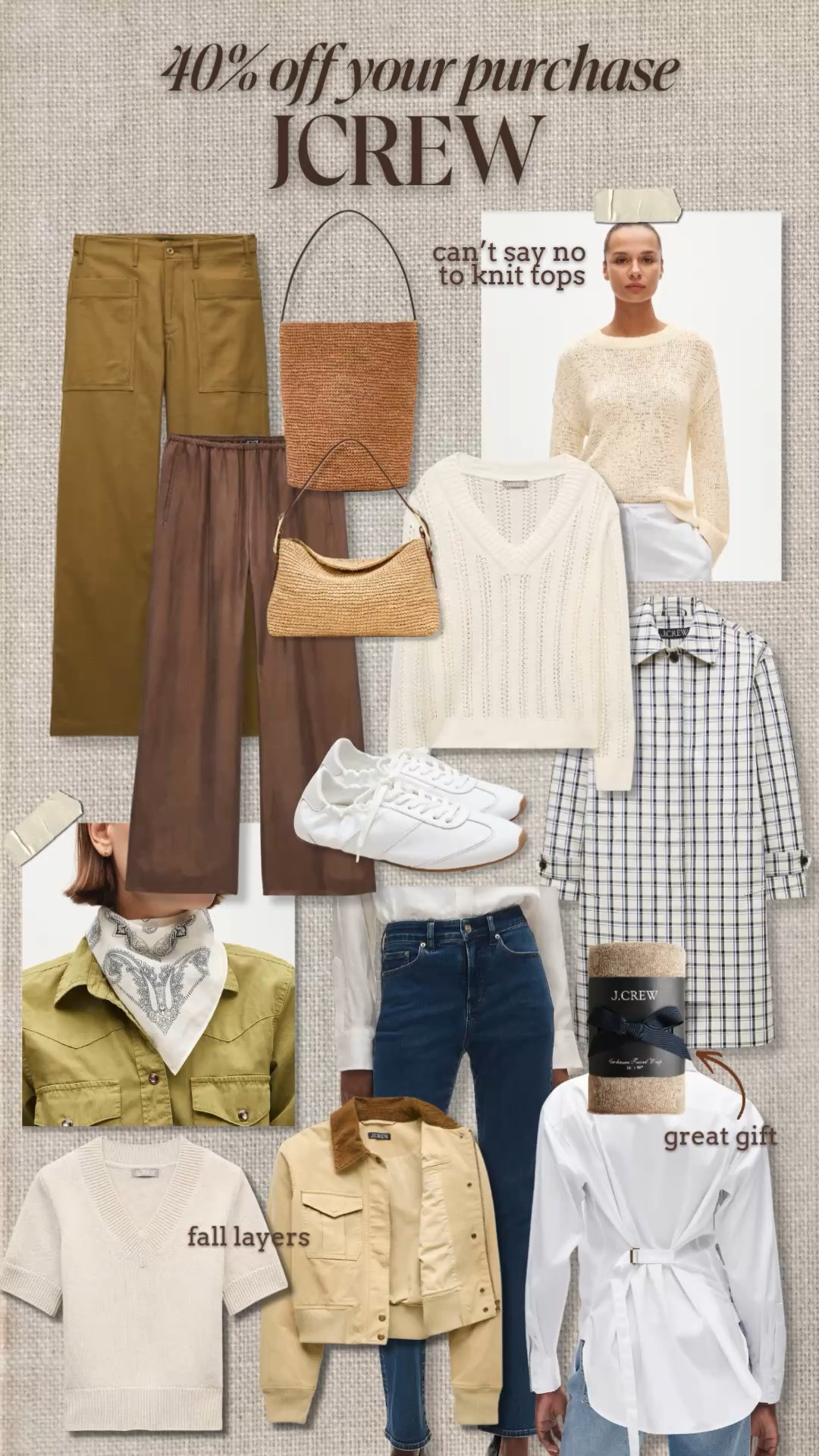 Jcrew is 40% off and they have some AMAZING pieces to take into fall. I grabbed some of my picks! 

Brown, green, layers, knit tops, cashmere

#LTKSaleAlert #LTKWorkwear #LTKOver40