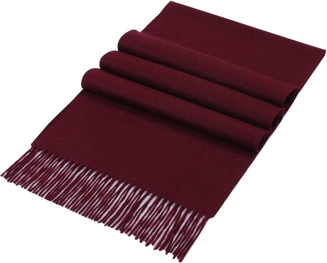 Cashmere & Wool Scarf Solid Color Lightweight Scarf for Men and Women with Gift Box | Amazon (US)