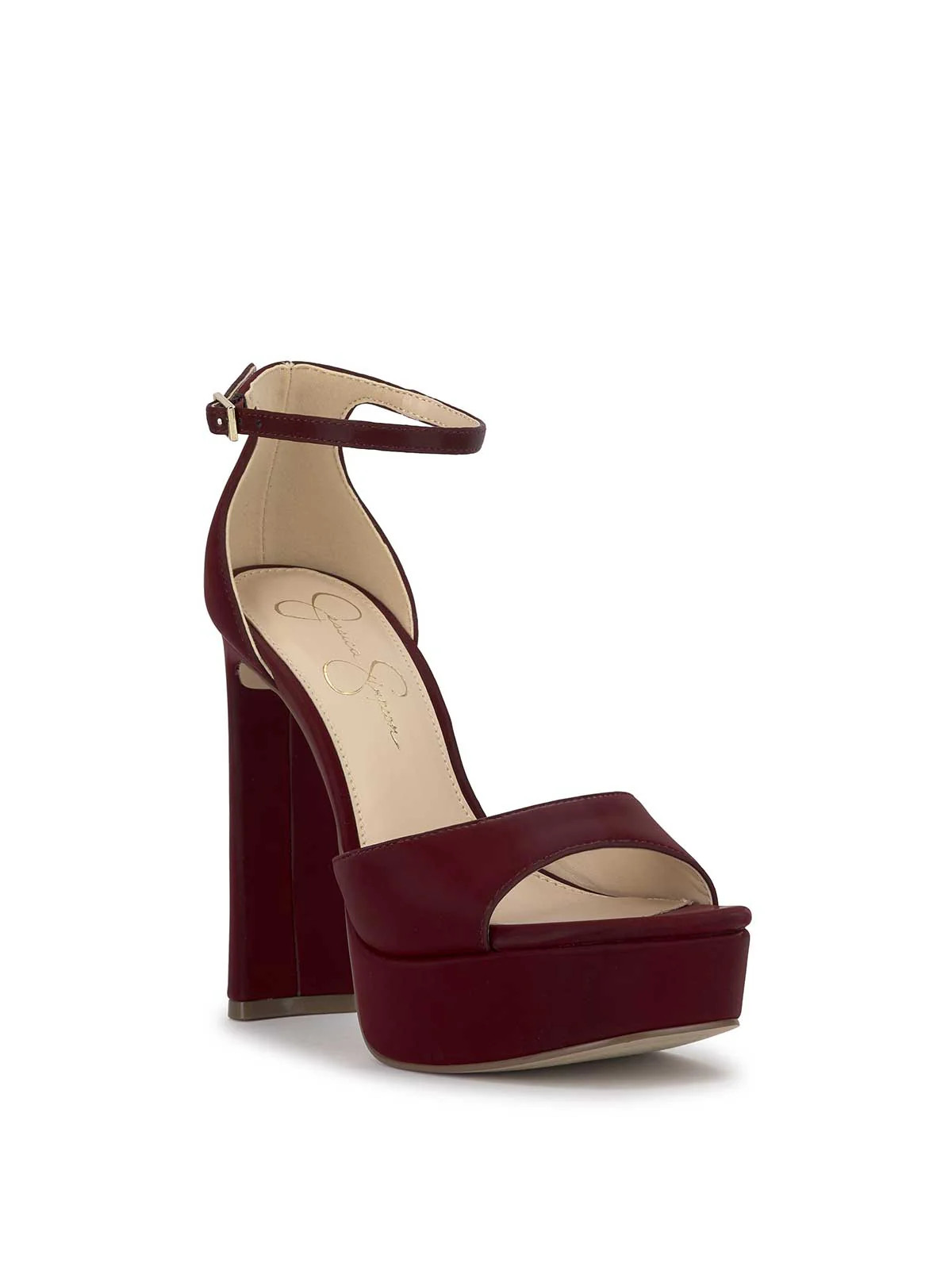 Telxia Ankle Strap Platform Sandal in Dark Cherry | Jessica Simpson
