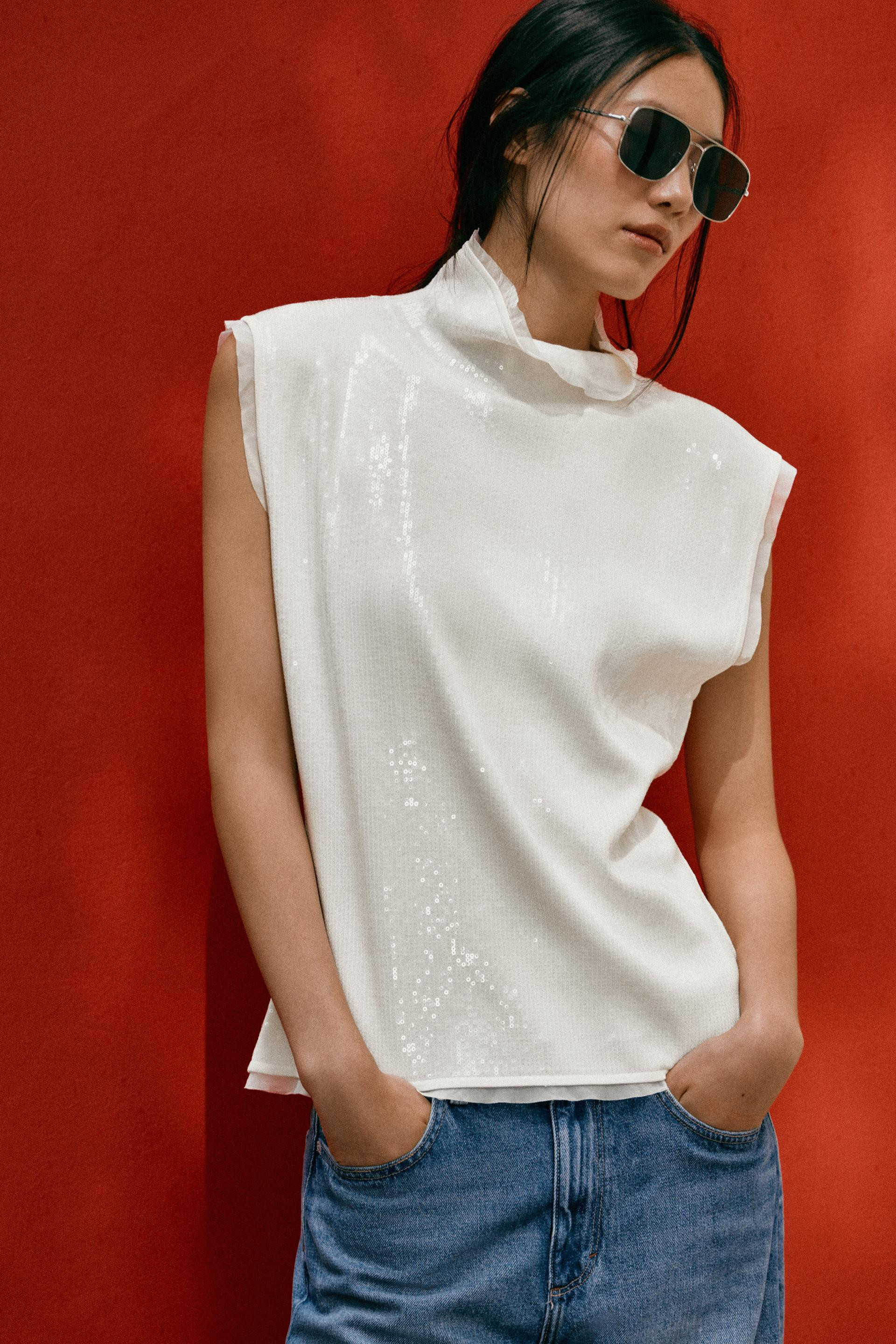 SEQUIN KNIT TOP | Zara US