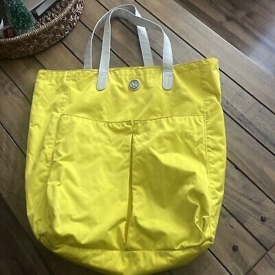 Lululemon Go With The Flow Tote Bag Bright Yellow Pockets Large | eBay US