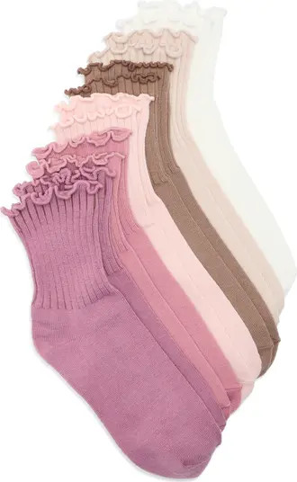 6-Pack Ruffle Edge Crew Socks | Nordstrom Rack