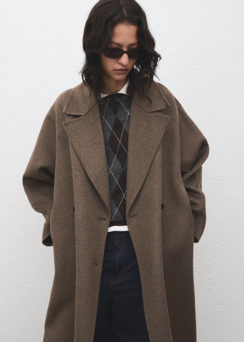 Handmade oversized wool coat | MANGO (UK)