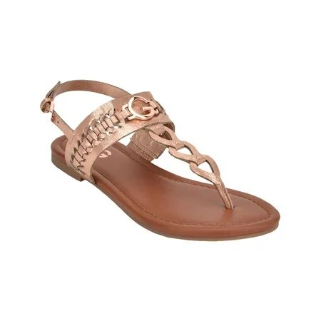 GBG Los Angeles Womens Lovey Faux Leather Ankle Slingback Sandals | Walmart (US)
