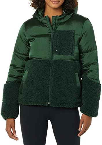 Amazon Essentials womens Full-Zip Sherpa Fleece Hooded Puffer Jacket | Amazon (US)