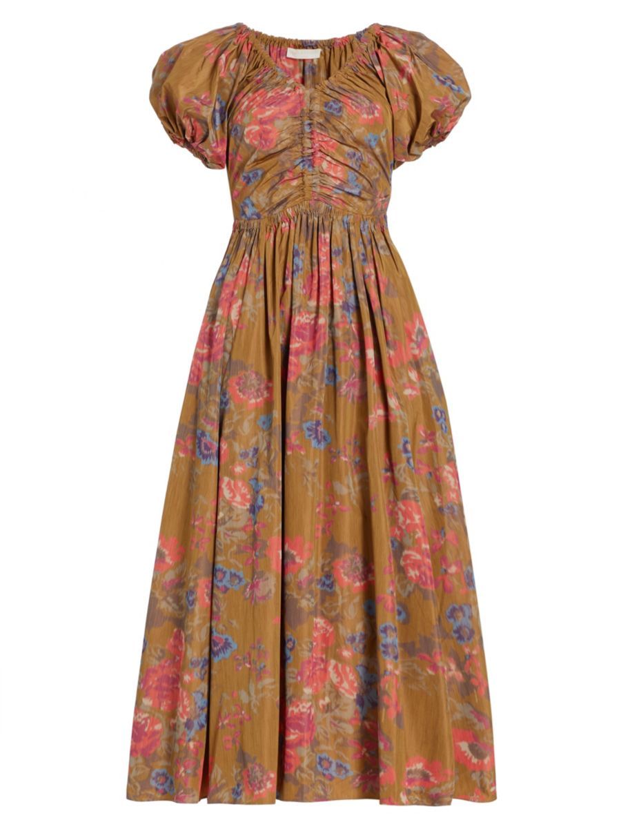 Cecile Floral Fit & Flare Midi-Dress | Saks Fifth Avenue