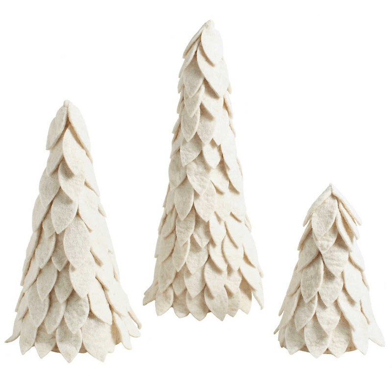 Ivory Felt Trees/Set Of 3 | Annie Selke