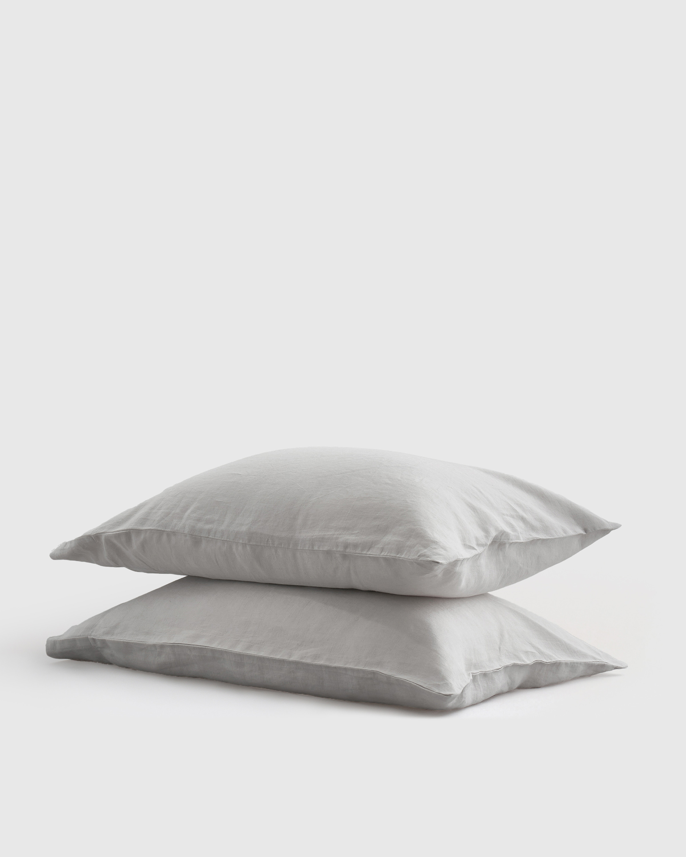 Quince | European Linen Pillowcase Set in Light Grey, Size Standard | Quince