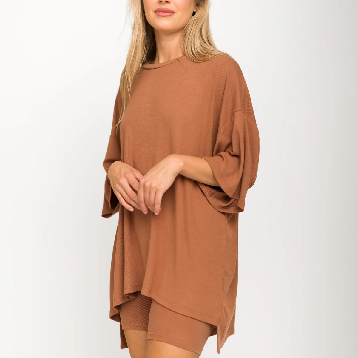 All Weekend Long Set - Short Sleeves - in Camel | Worth Collective