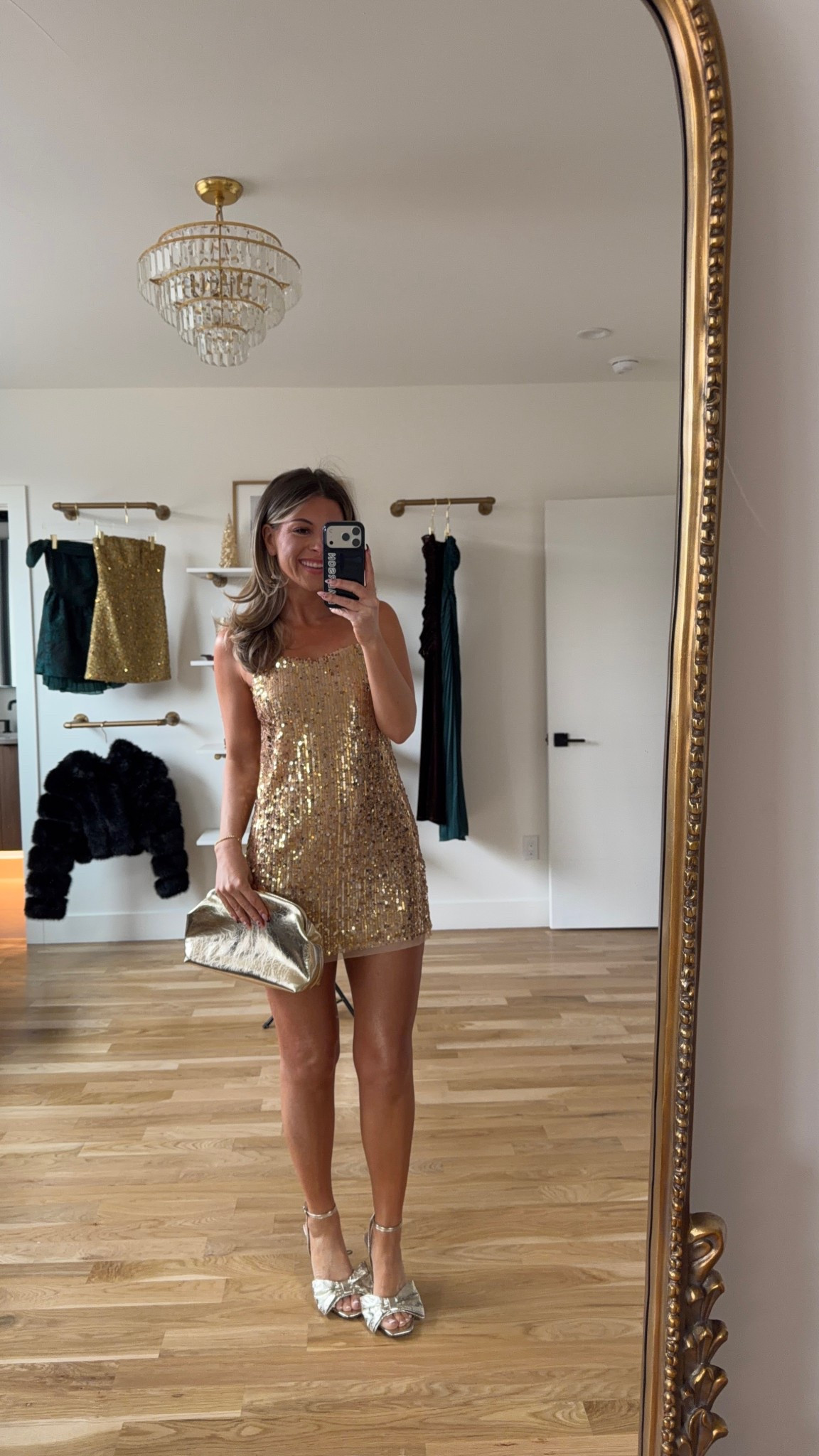 Gold sequin mini cocktail dress holiday party or New Year's Eve look

Vici code: emerson30

Wearing my usual small/2

New years
Bachelorette
Date night
Gold sequin
Cocktail dress
Holiday event
Winter party

#LTKSeasonal #LTKWedding #LTKHoliday