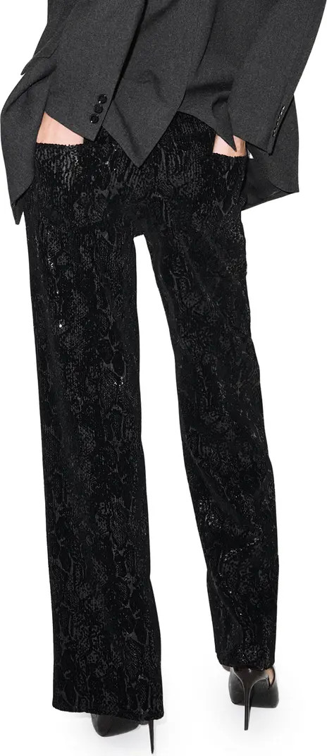 MANGO Sequin Straight Leg Jeans | Nordstrom | Nordstrom
