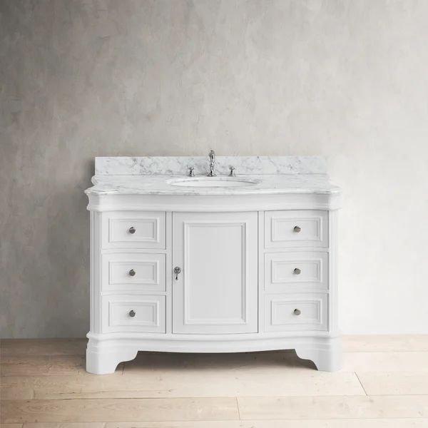 Twain 48'' Single Bathroom Vanity with Genuine Marble Top | Wayfair North America