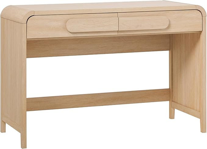 Walker Edison Modern Curved Waterfall Desk with Drawers, Rounded Edge Desk for Home Office or Liv... | Amazon (US)