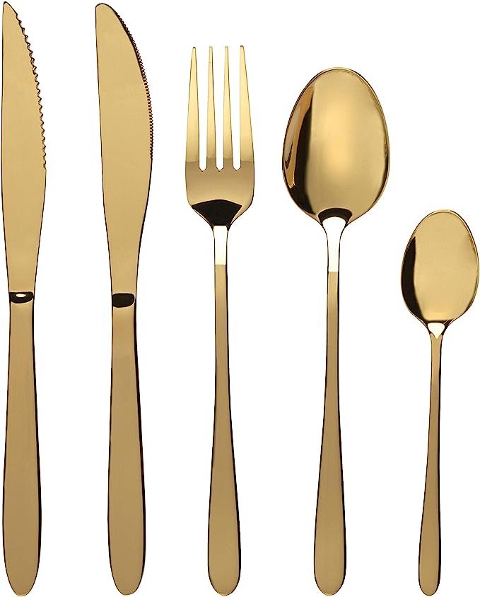 Progress BW09648EU 20 Piece Cutlery Set, Gold Refine, 18/0 Stainless Steel, Includes 4 Knives, 4 ... | Amazon (UK)
