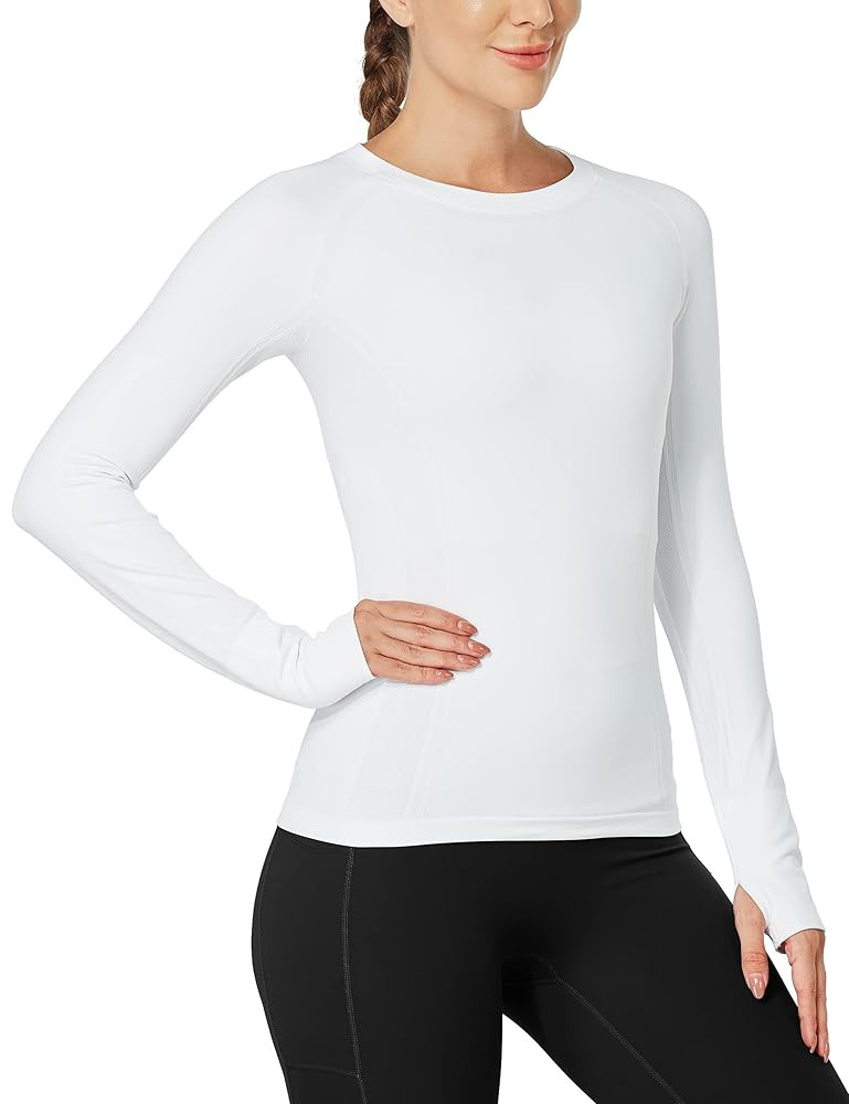 MathCat Workout Shirts for Women Long Sleeve, Workout Tops for Women, Quick Dry Gym Athletic Tops... | Amazon (US)