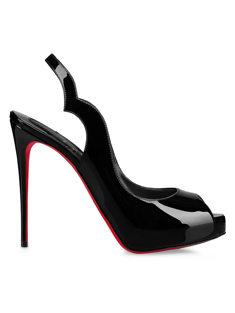 Women's Hot Chick Sling Alta 120MM Patent Leather Heels - Black - Size 11 | Saks Fifth Avenue