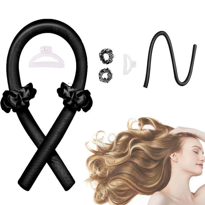 Amazon.com : Heatless Hair Rollers for Sleeping, Overnight Hair Curlers for Long Hair, No Heat Cu... | Amazon (US)