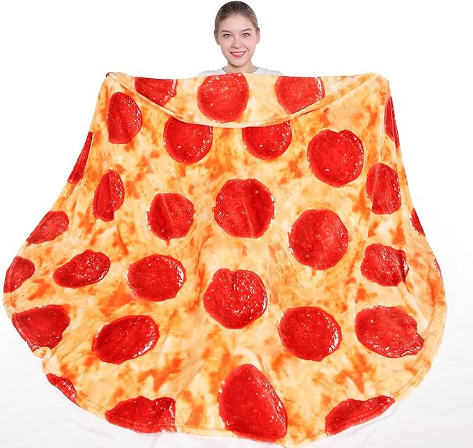 Mermaker Pepperoni Pizzas Blanket 71 inches for Adult Kids, Realistic Pizzas Throw Blanket Funny ... | Amazon (US)