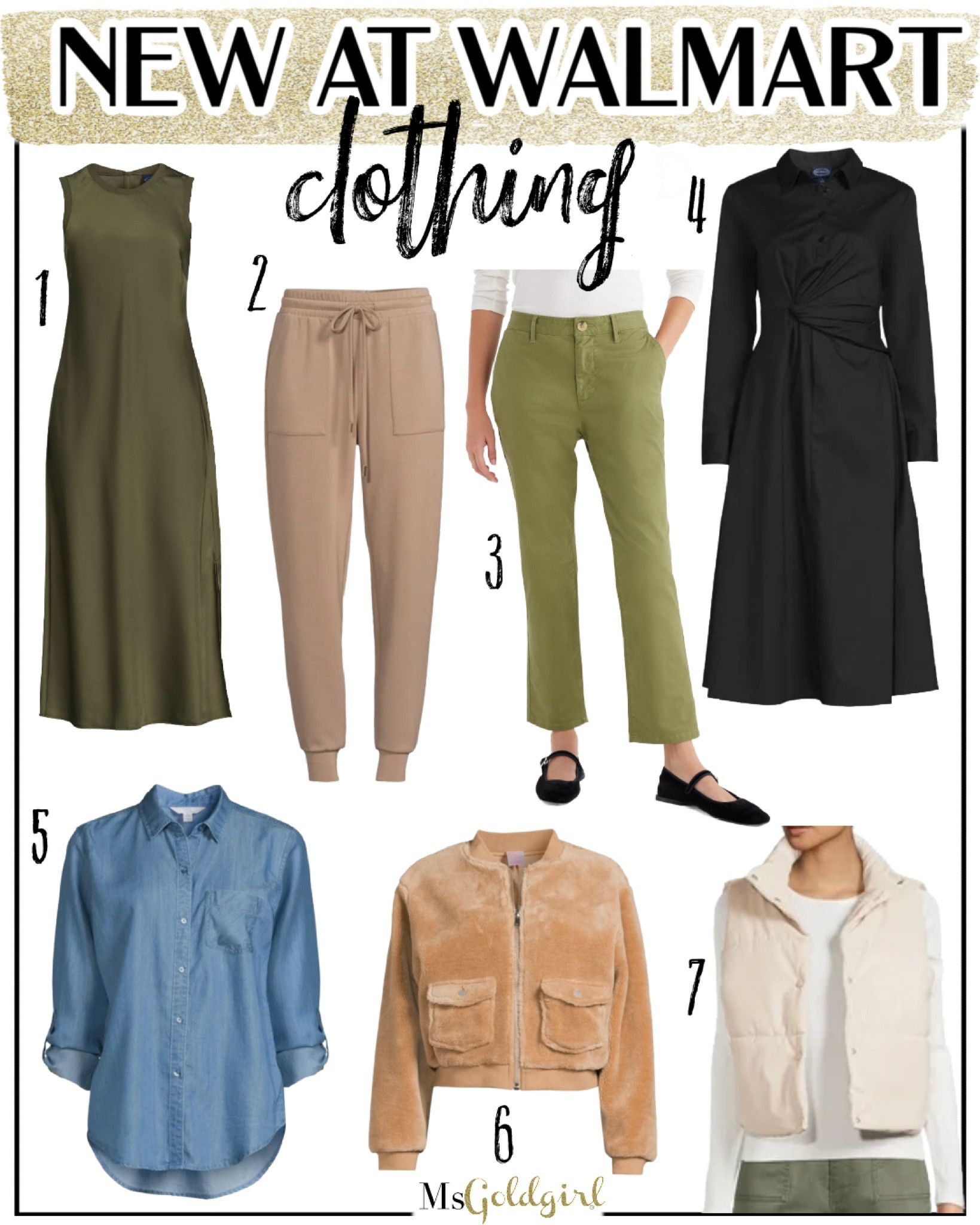 I was scrolling through the New Arrivals on Walmart’s website and saw some new items plus a few old faves pop up that I had to share!!

1. This is a satin midi tank dress that also comes in black.
2. My favorite scuba joggers are BACK!
3. Love a basic straight leg chino pant
4. This figure flattering dress is back in stock in the black (has pockets).
5. Every needs a good chambray shirt going into Rodeo season! This one sells out every year!
6. Shorter length teddy bomber jacket is adorable!
7. The faux leather puffer vest is back and also in black!

#newreleases #walmartfinds #newatwalmart #fashionover40 #fashionover50 #casualstyle #winteroutfits #jackets #vests 


#LTKover40 #LTKfindsunder50