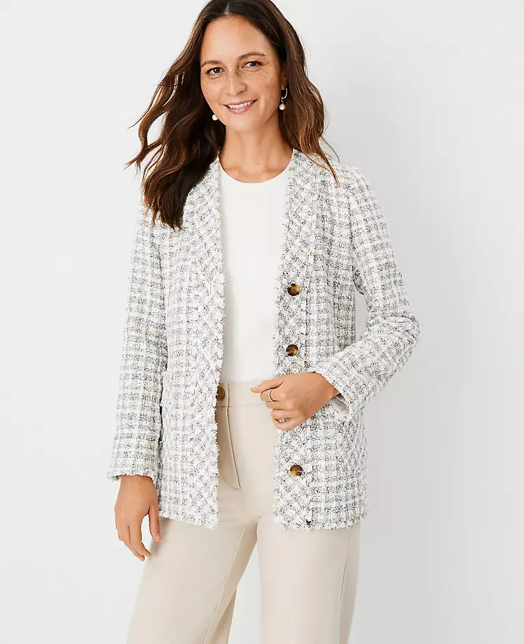 Fringe Tweed Cardigan Jacket | Ann Taylor | Ann Taylor (US)
