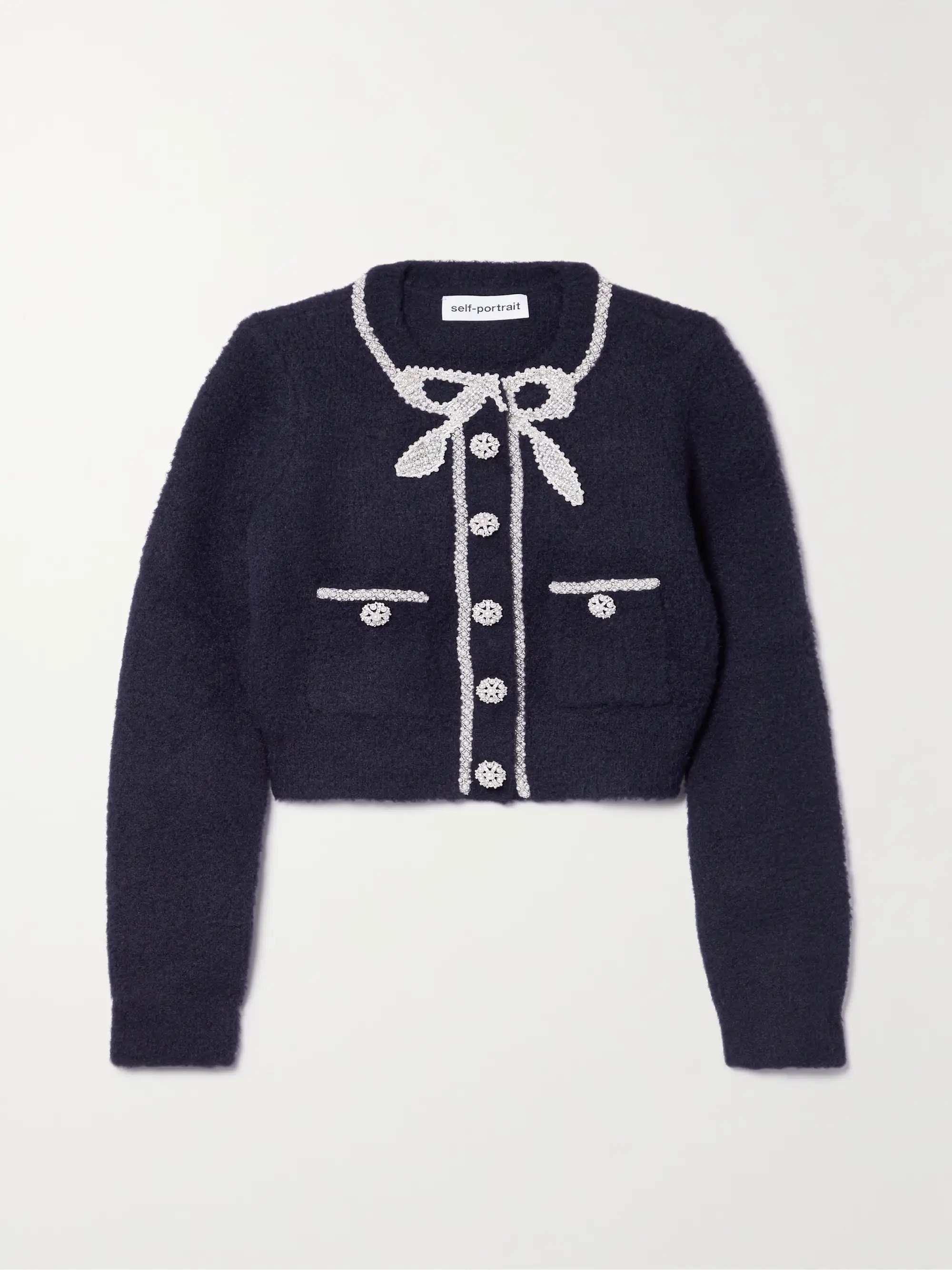 Cropped embellished fleece cardigan | NET-A-PORTER (US)