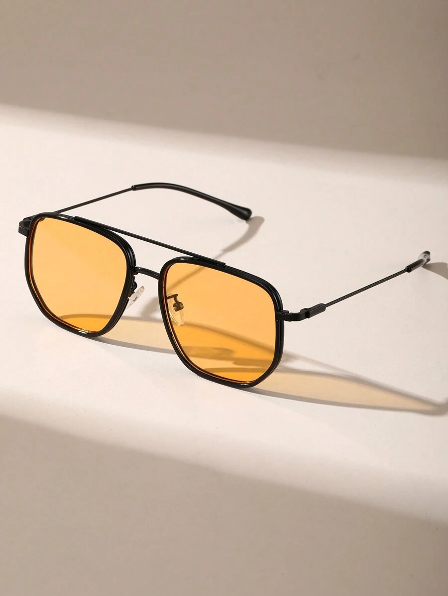 1pc Metal Pilot Frame Tinted Lens Classical Sunglasses For Vacation Party Musical Festival Access... | SHEIN