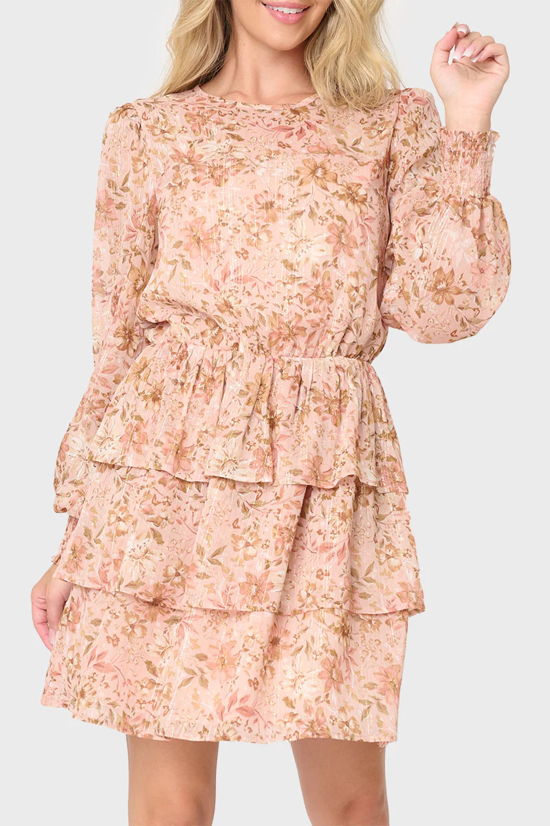 Sparkle Chiffon Tiered Dress | Gibson