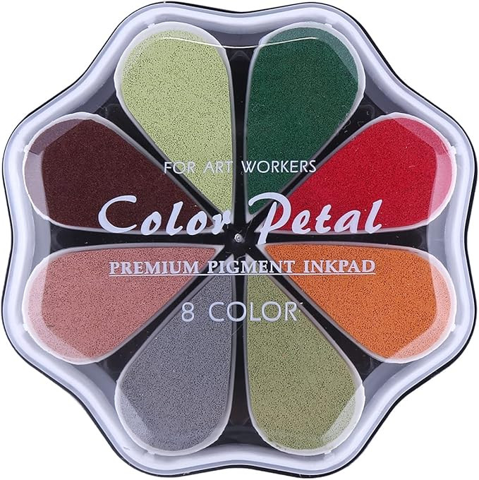 Petal Ink Pads for Rubber Stamps Waterdrop Shaped Stamp Pads with 8 Assorted Colors (Set 1004) | Amazon (US)