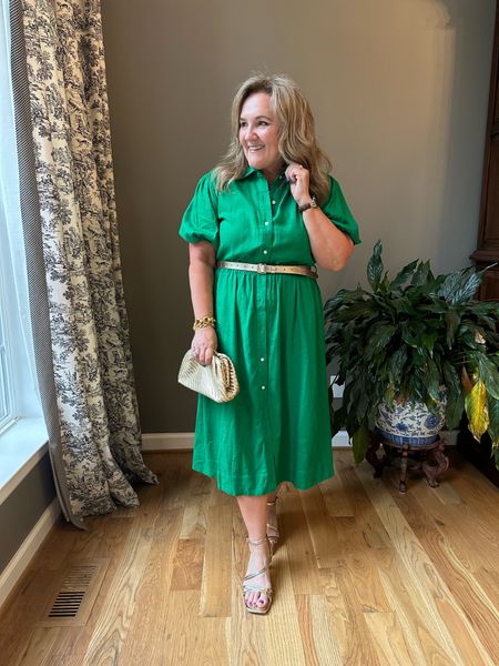 Dress up this green dress with a gold bag, belt and sandals. 

Wearing a large in the dress. 

Wedding guest dress Walmart dress 

#LTKFindsUnder50 #LTKMidsize #LTKOver40