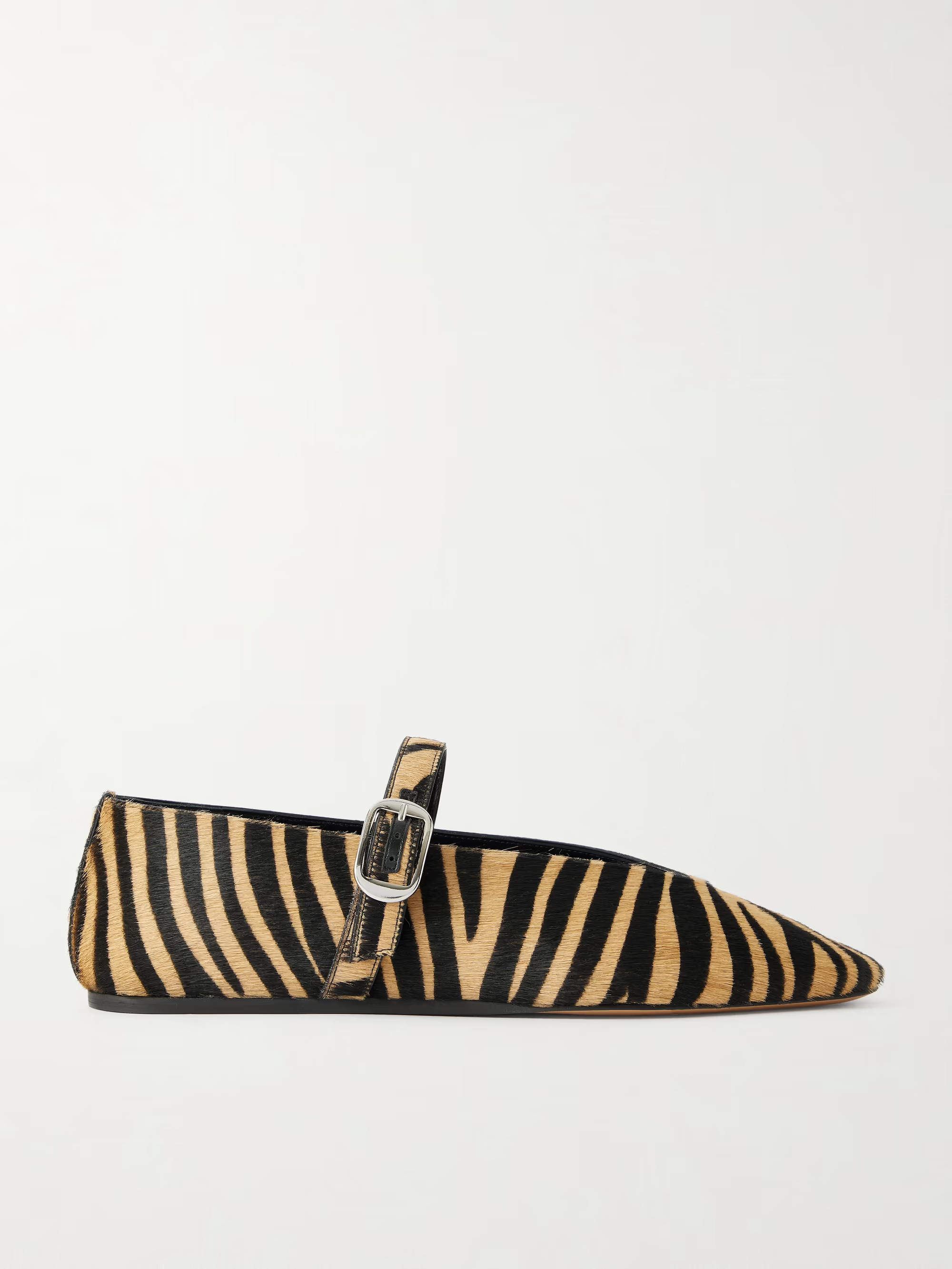 Stella zebra-print calf hair Mary Jane ballet flats | NET-A-PORTER (UK & EU)
