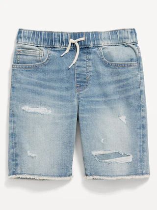 360° Stretch Ripped Pull-On Jean Shorts for Boys (At Knee) | Old Navy (US)