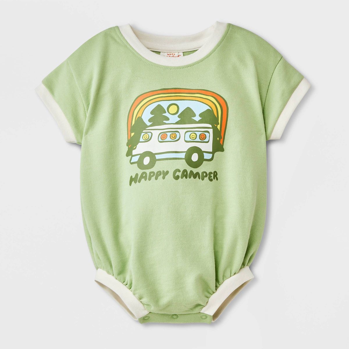 Baby Happy Camper Graphic Romper - Cat & Jack™ Light Green | Target