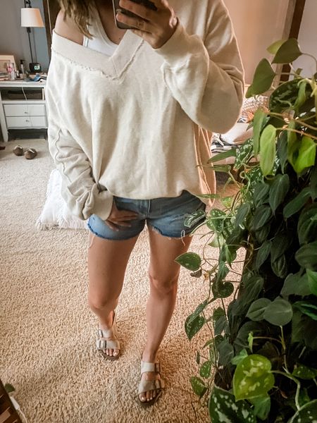 Comfy ☑️
Slouchy ☑️
Soft ☑️
The perfect weight for chilly summer nights and/or throwing on after a day on the beach ☑️☑️☑️☑️☑️

I mean, I don’t want to oversell it or anything but I think it’s the perfect summer sweatshirt…

We (meaning Kenzie and I becuase we share them) have it in two colors and I can’t lie and say we won’t get more. Especially because it’s on sale!!

It’s very oversized so size down but prepare to love it. It’s a keeper!

#LTKFindsUnder50 #LTKSaleAlert #LTKOver40